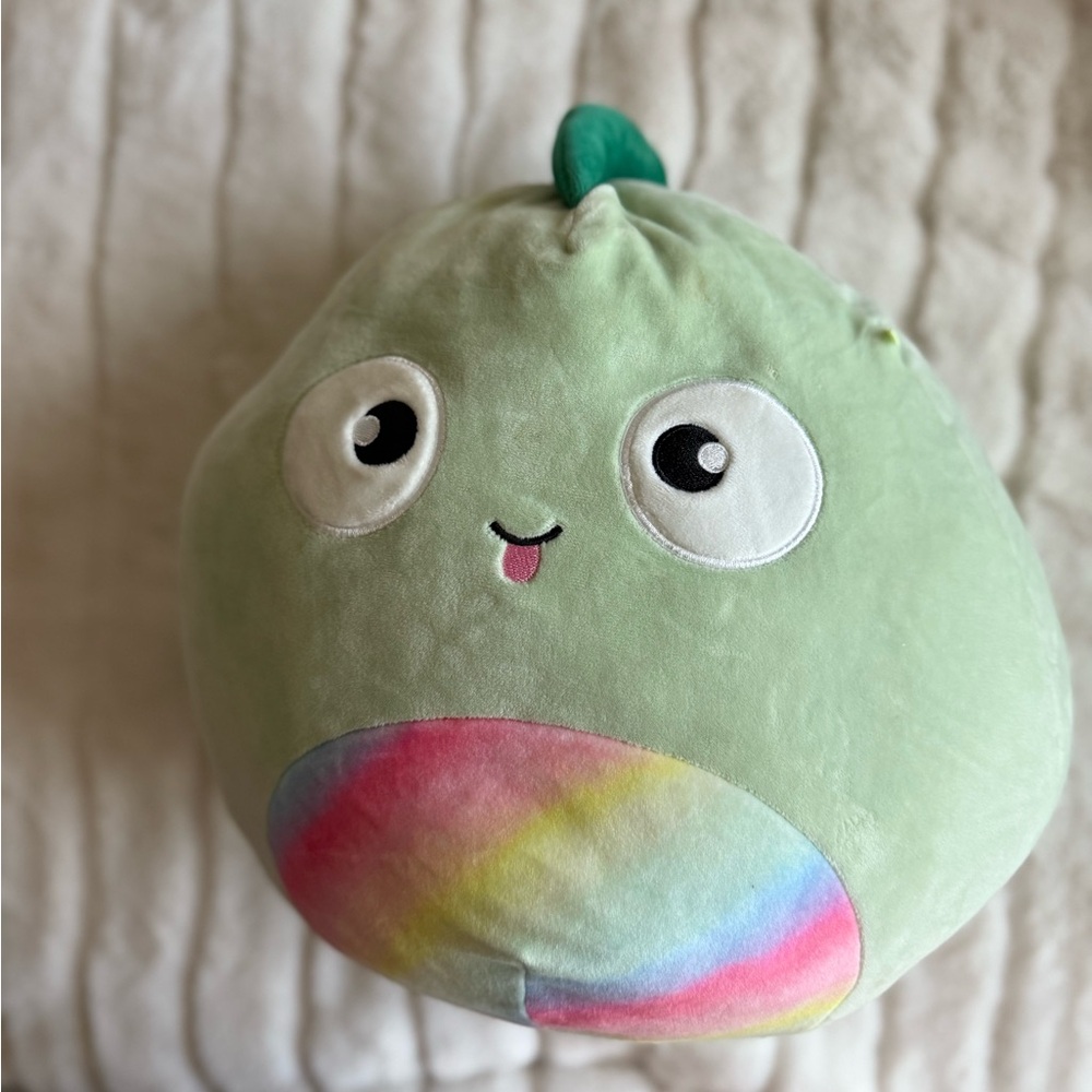 Squishmallows Green and Rainbow Stuffed Animal